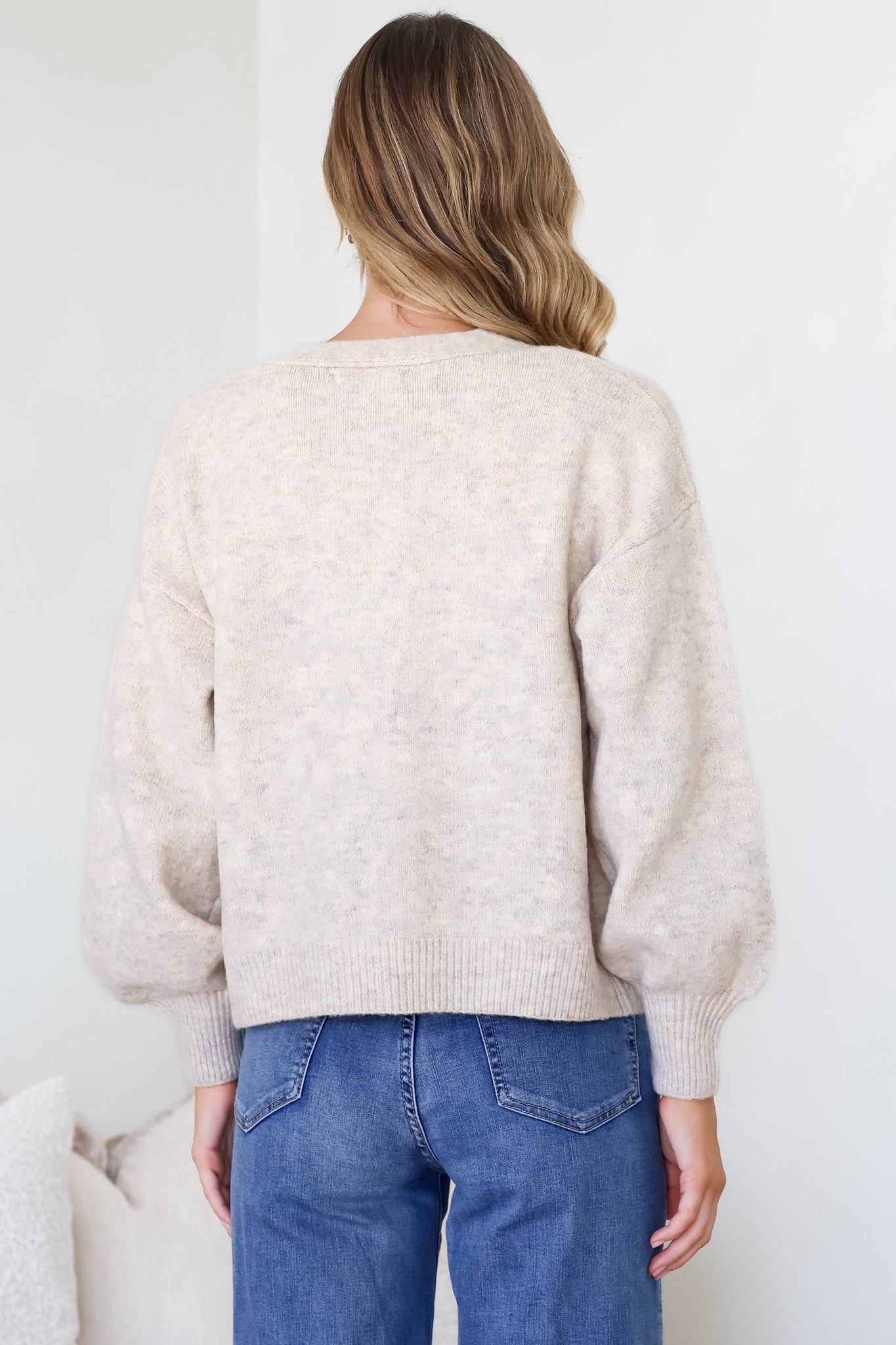 Indie Cardigan Set - Knit Top and Button Down Cardigan Set in Oatmeal