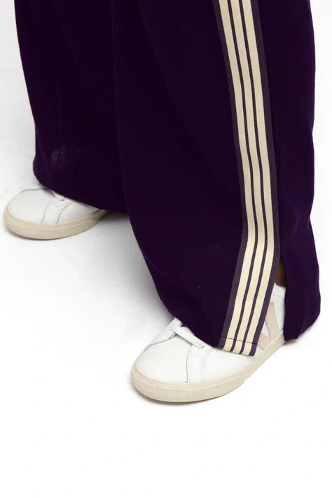 Oskar Pants - High Waisted Sports Stripe Side Seams in Navy
