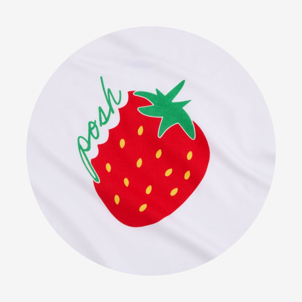 Strawberry Stripe Graphic Shirt Short Set