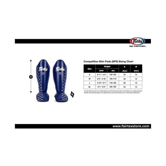 Fairtex® Shin Guards - SP5 Competition Muay Thai (Red)