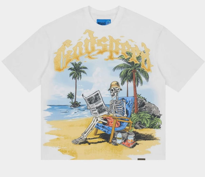 Godspeed Skeleton Beach II T-Shirt White - Clothing - Mens - Jawns on Fire Sneakers & Shoes