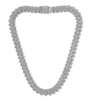 Invicta Elements Men's Iced out Cuban Chain Necklace, Silver 80825 - Jewelry - Jawns on Fire Sneakers & Shoes