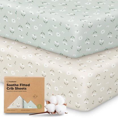 2-pack Organic Cotton Fitted Crib Sheet - Daisies