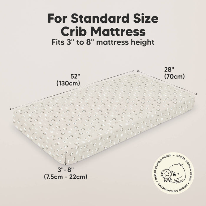 2-pack Organic Cotton Fitted Crib Sheet - Daisies