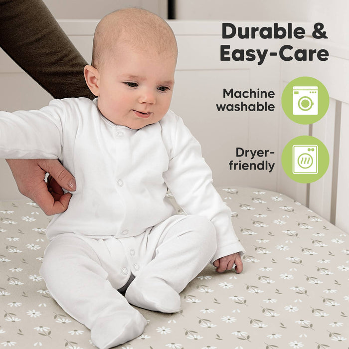 2-pack Organic Cotton Fitted Crib Sheet - Daisies