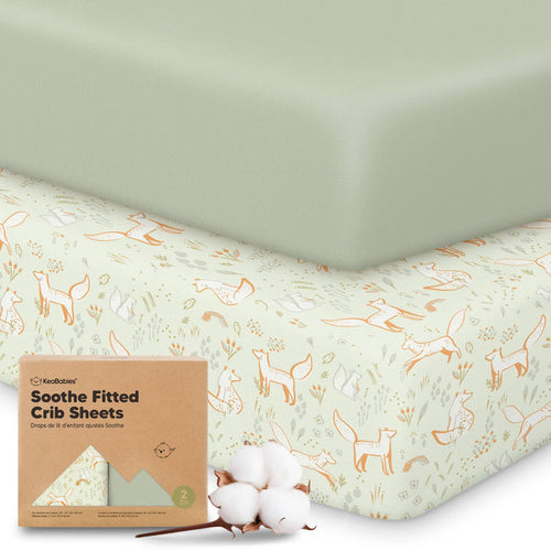 2-pack Organic Cotton Fitted Crib Sheet - Foxtrot