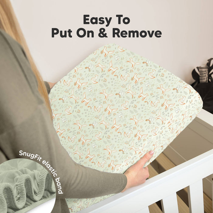 2-pack Organic Cotton Fitted Crib Sheet - Foxtrot