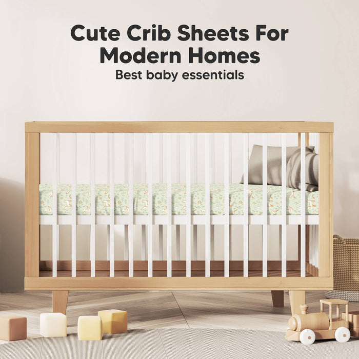 2-pack Organic Cotton Fitted Crib Sheet - Foxtrot