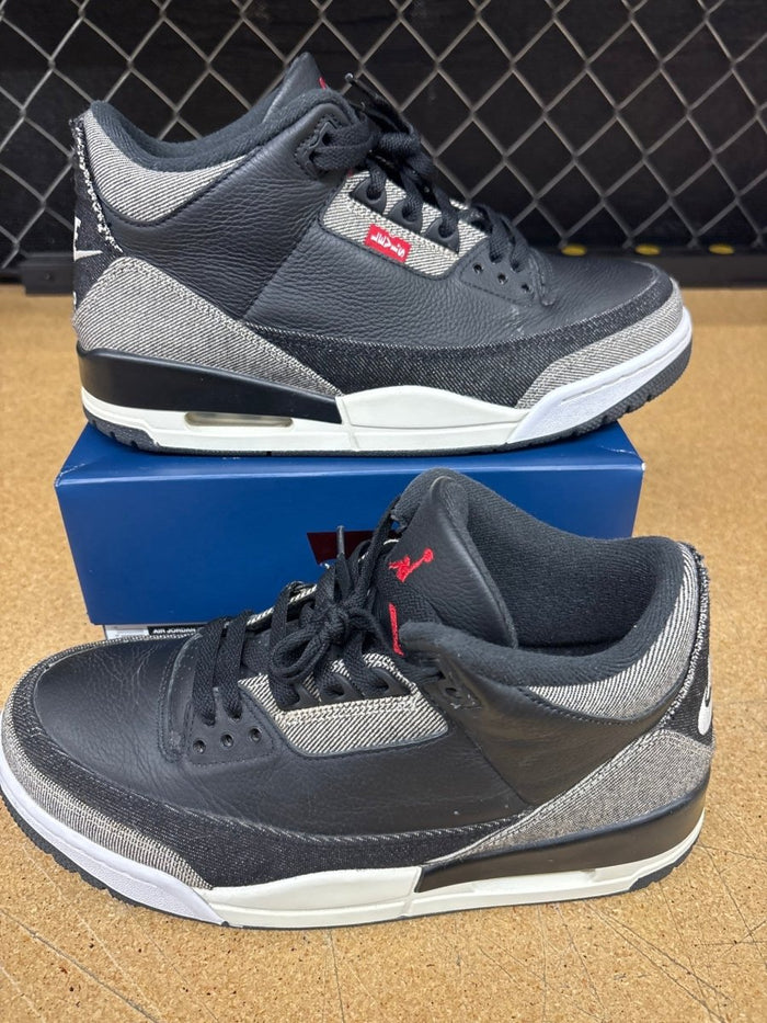 Jordan 3 Black Levi Men 9 Used - Sneakers - Jawns on Fire Sneakers & Shoes