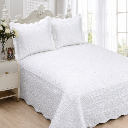 3pc Polysilk Quilted Bedspread