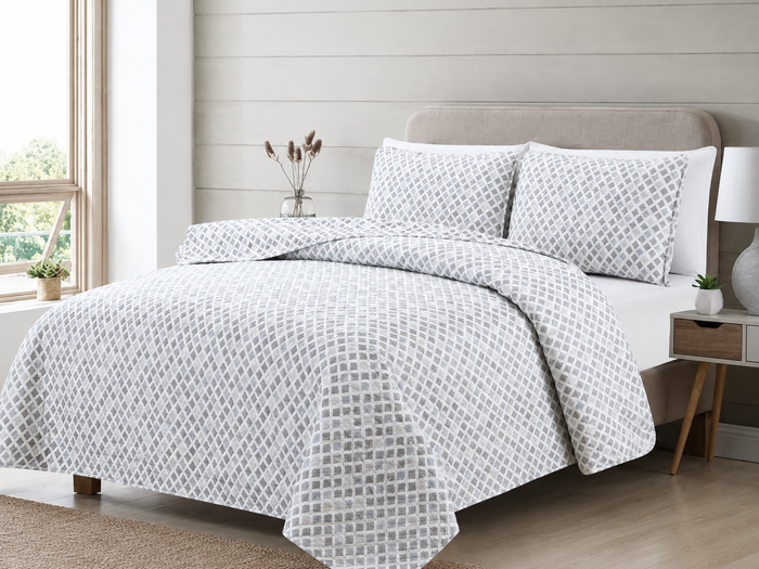 3pc Printed Bedspread