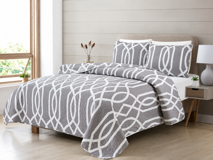 3pc Printed Bedspread