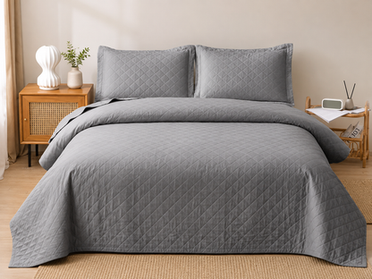 3pc Solid Bedspread