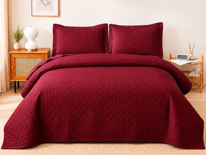 3pc Solid Bedspread