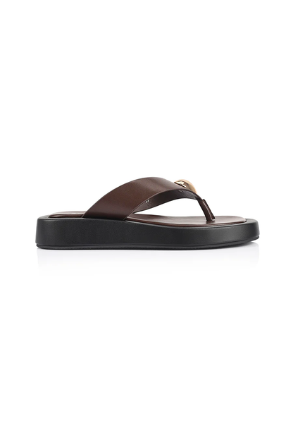 Bosley Platform Thongs - Chocolate Brown