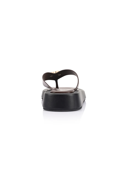 Bosley Platform Thongs - Chocolate Brown