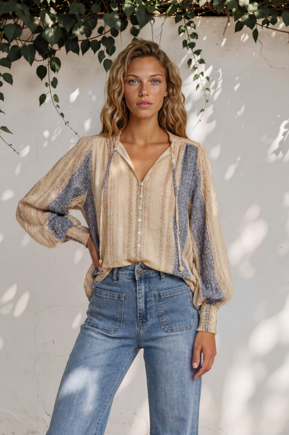 Cindy Wide Leg Jeans in Stone Wash Denim