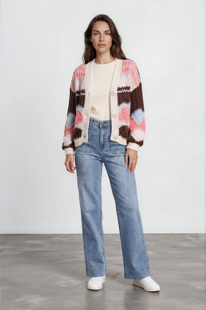 Cindy Wide Leg Jeans in Stone Wash Denim
