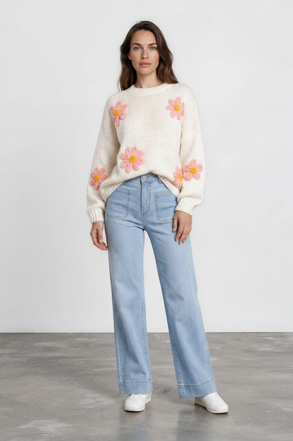 Cindy Wide Leg Jeans in Light Denim