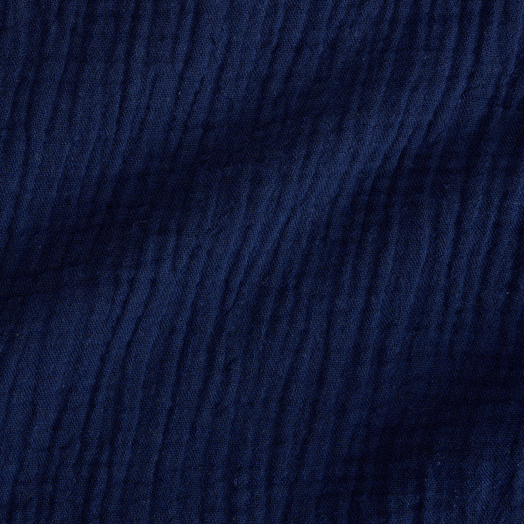 Varsity Navy Cotton Crinkle Ruffled Romper