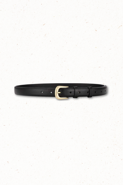 Cruz PU Leather Gold Buckle Thin Belt Set - Black/Brown