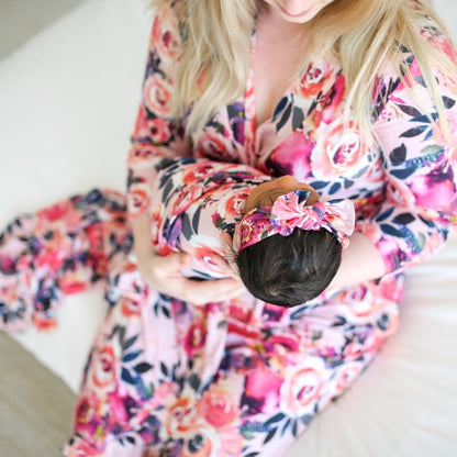 Dusk Rose Swaddle Headband Set