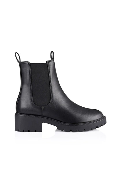 Jace Chelsea Combat Boots - Black Smooth