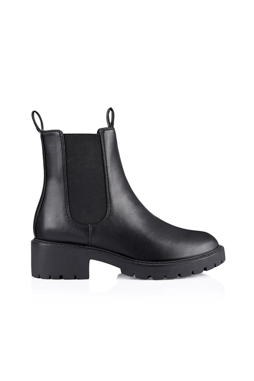 Jace Chelsea Combat Boots - Black Smooth
