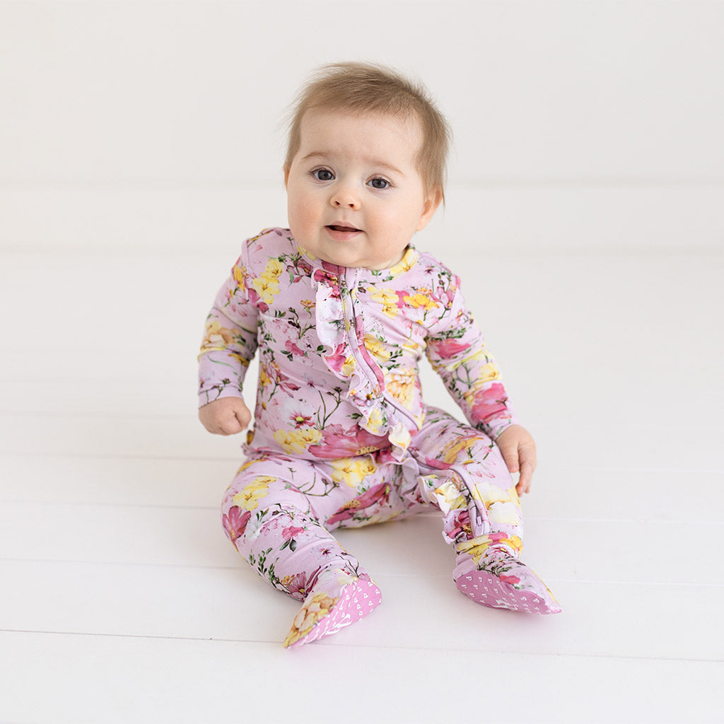Gaia Footie Ruffled Zippered One Piece