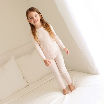Sandy Blush Ribbed Classic Pajama Set