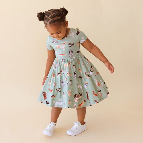 Posh Puppies Short Sleeve Twirl Dress