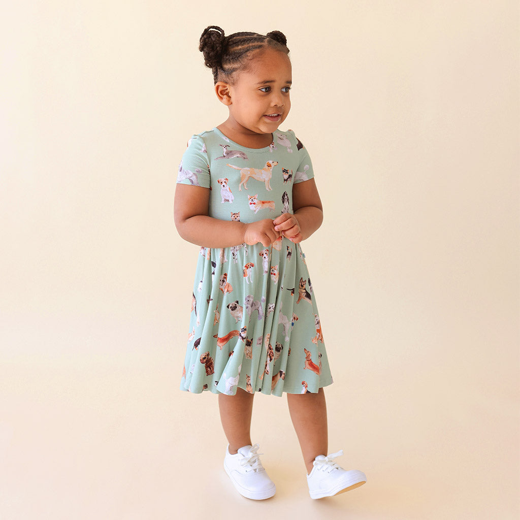 Posh Puppies Short Sleeve Twirl Dress