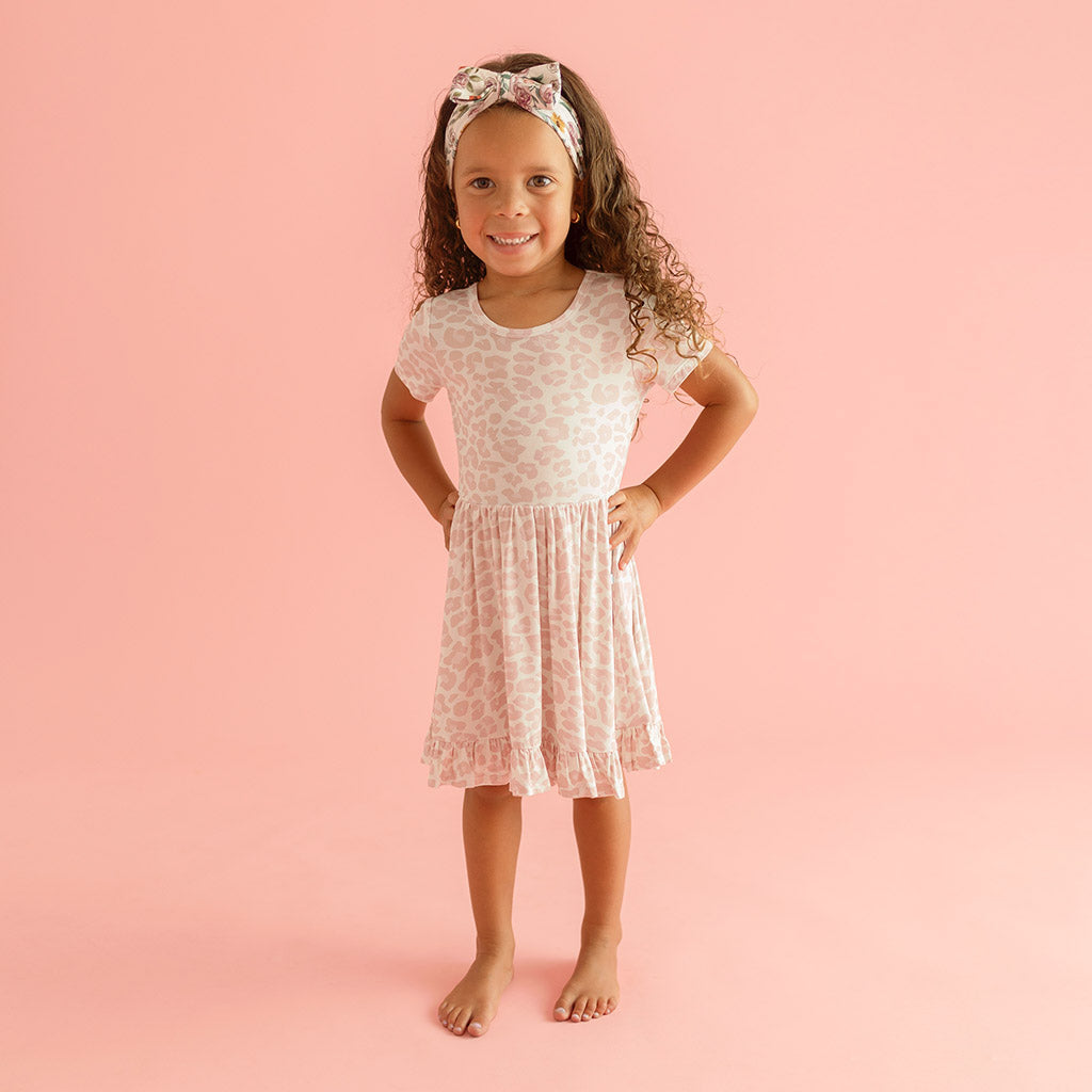 Delaney Short Sleeve Ruffled Twirl Dress