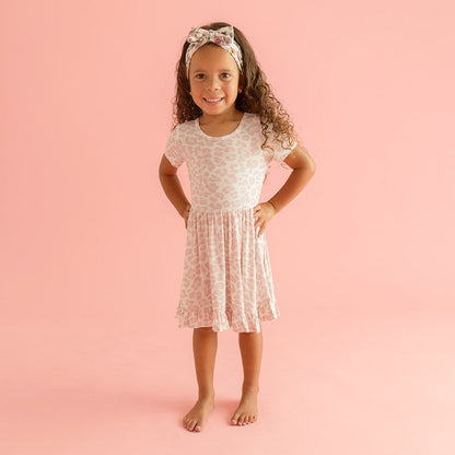 Delaney Short Sleeve Ruffled Twirl Dress