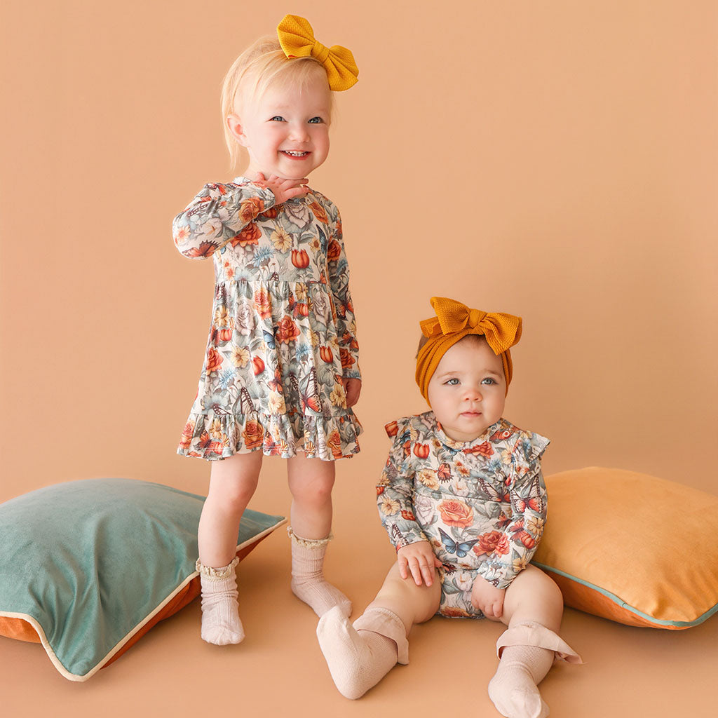 Mariposa Ruffled Bodysuit Dress