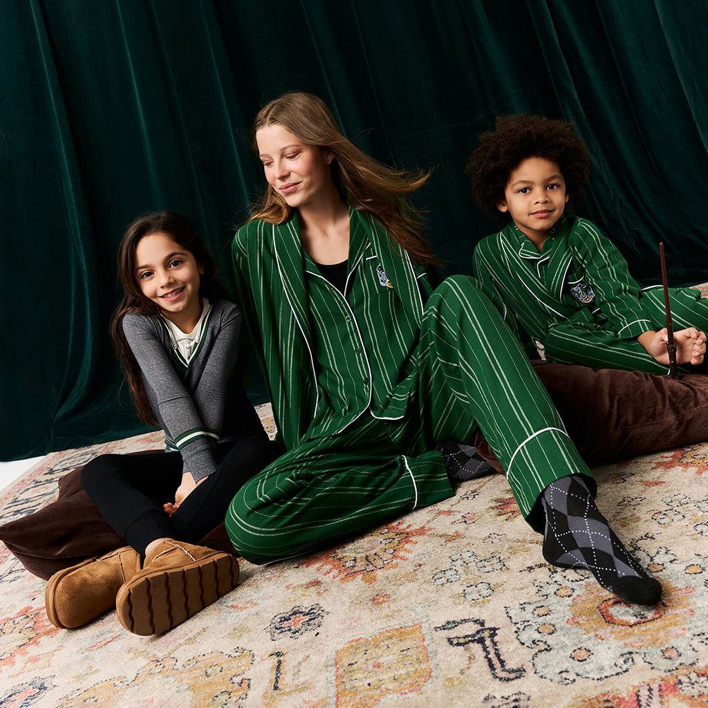 Slytherin Classic Stripe Kids' Flannelette Luxe Robe