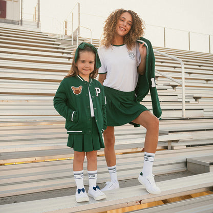 Varsity Green Women's French Terry Pleated Skort
