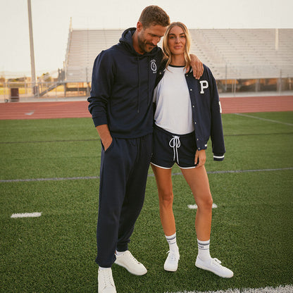 Varsity Navy Women's French Terry Varsity Shorts