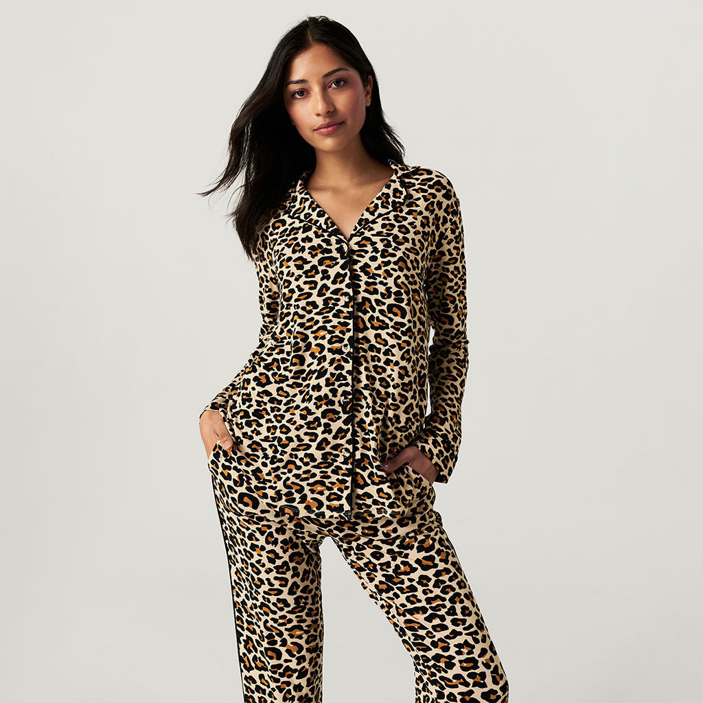 Lana Leopard Tan Women's Relaxed Pant Luxe Loungewear
