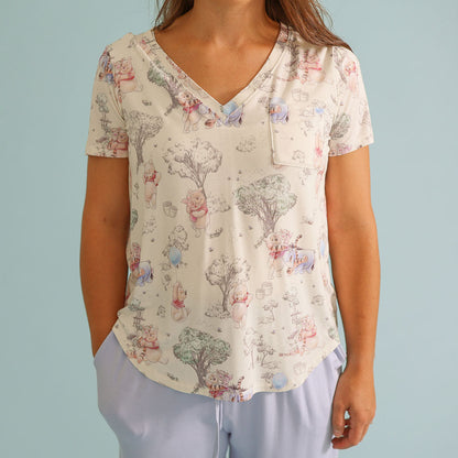 Disney Hundred Acre Wood Women's V-Neck Tee