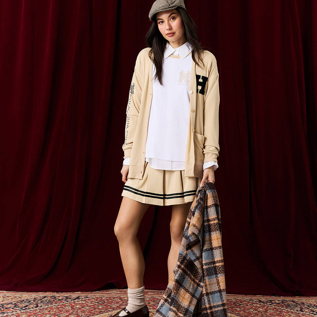 Khaki Varsity League Women's French Terry Varsity Skort