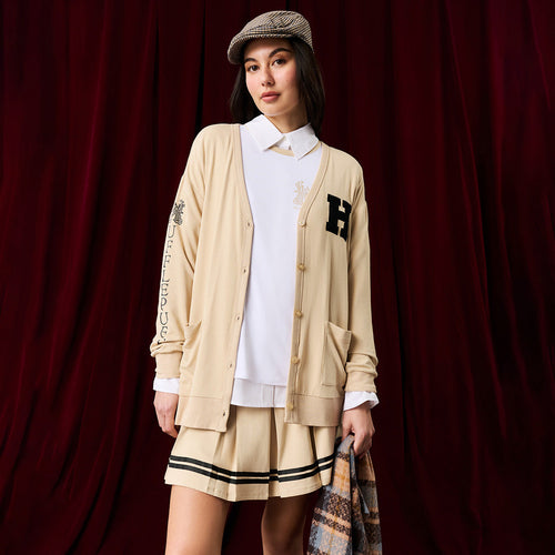Hufflepuff Varsity League Women's French Terry Varsity Cardigan