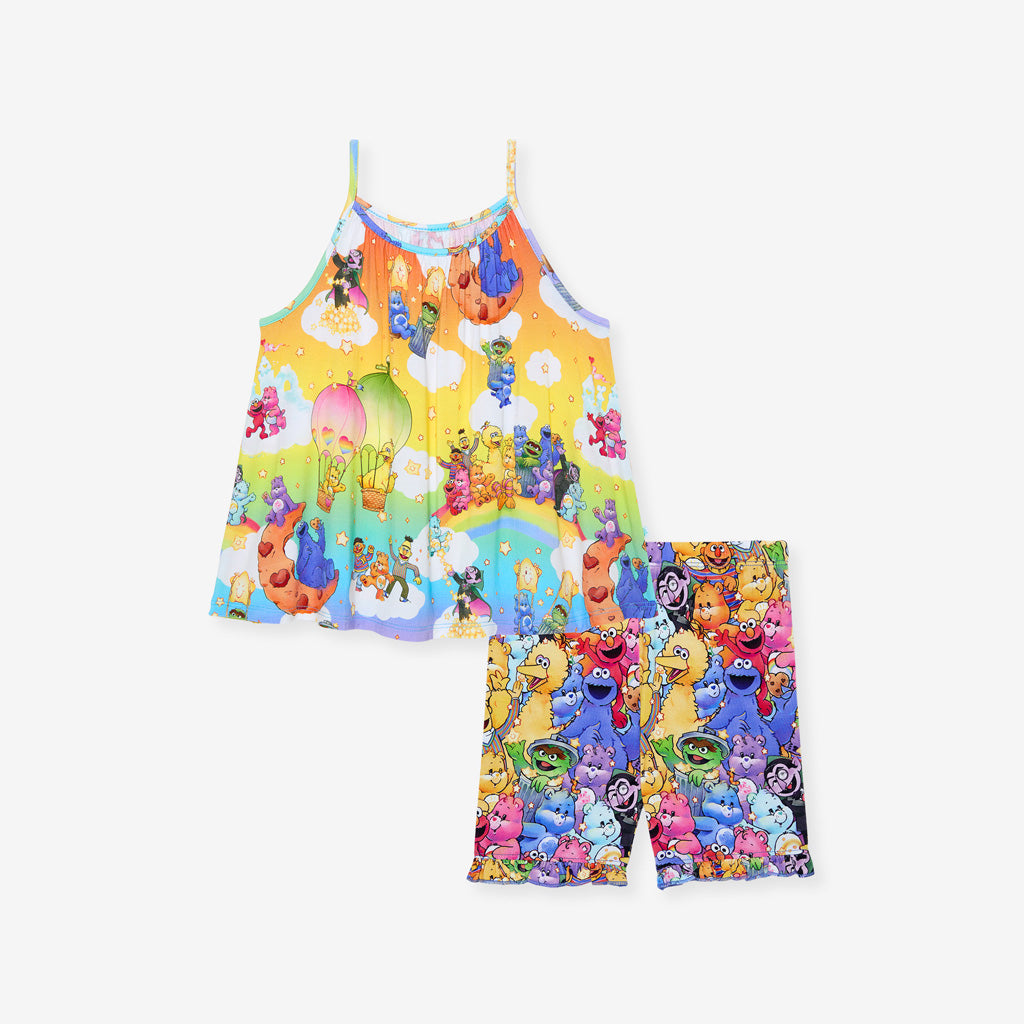 Care Bears™ x Sesame Friends Top Ruffled Short Set