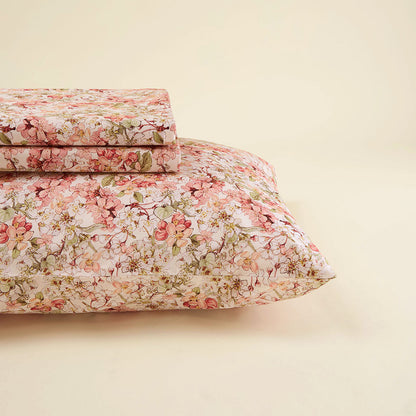 Flowery Fairy Blossoms Sheet Pillow Cover Set