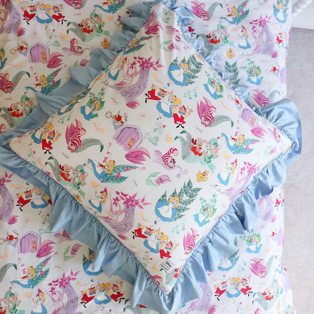 Disney Adventures in Wonderland Ruffled Euro Sham