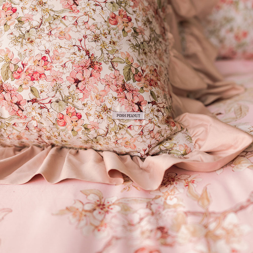 Flowery Fairy Blossoms Ruffled Euro Sham