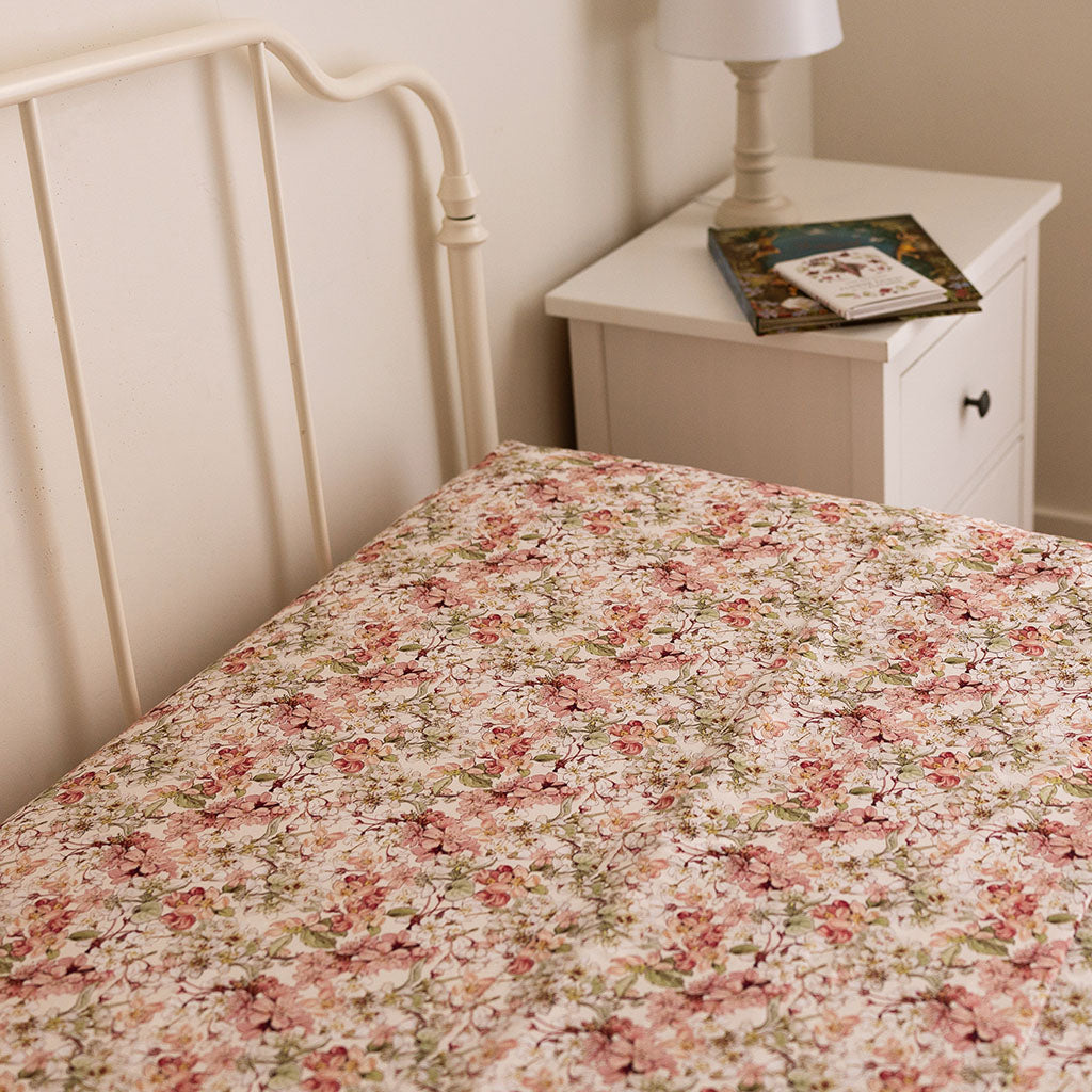 Flowery Fairy Blossoms Sheet Pillow Cover Set