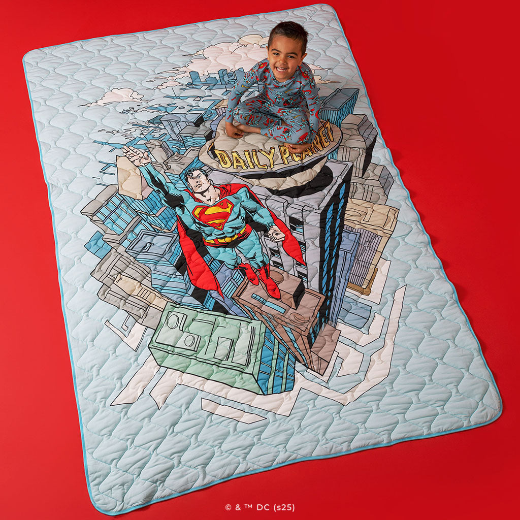 Superman & Soaring Superman Reversible Quilted Patoo® Blanket