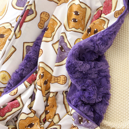 Peanut Butter Jelly Time Minky Luxette Patoo® Blanket