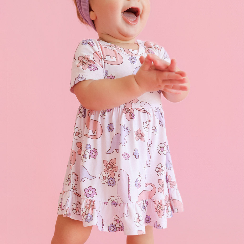 Erica Ruffled Twirl Bodysuit Dress